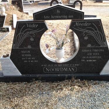 NOORDMAN Willem Hendrik 1919-1984 &amp; Adriana Christina ROUX 1929-2007