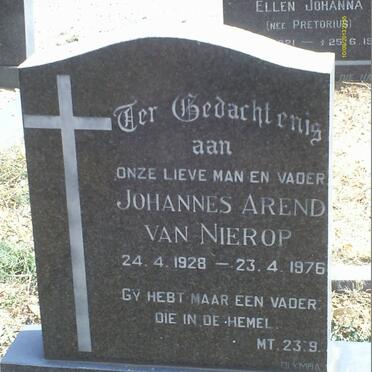 NIEROP Johannes Arend, van 1928-1976