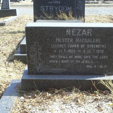 NEZAR Hester Magdalene 1903-1978