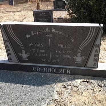 OBERHOLZER Andries 1906-1980 &amp; Pietie 1912-2006