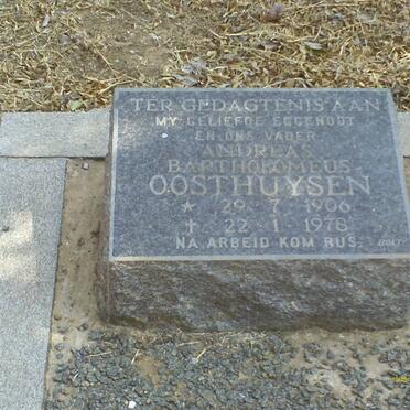 OOSTHUYSEN Andreas Bartholomeus 1906-1978