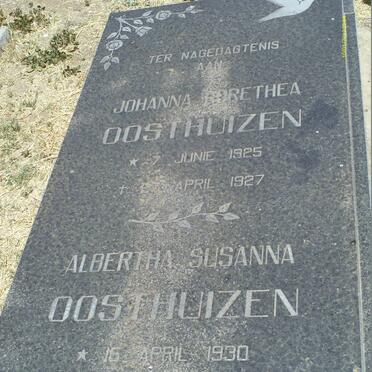 OOSTHUIZEN Johanna Dorethea 1925-1927 :: OOSTHUIZEN Albertha Susanna 1930-1933