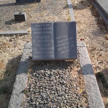 PIENAAR Martha Petronella nee MYBURGH 1905-1960