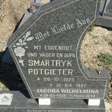 POTGIETER Smartryk 1920-1992 &amp; Jacoba Wilhelmina 1925-2013