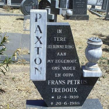 PAXTON Frans Petrus Tredoux 1939-1988