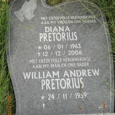 PRETORIUS William Andrew 1959- &amp; Diana 1963-2006