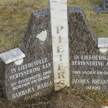 PIETERS Jacobus Johannes &amp; Barbara Maria
