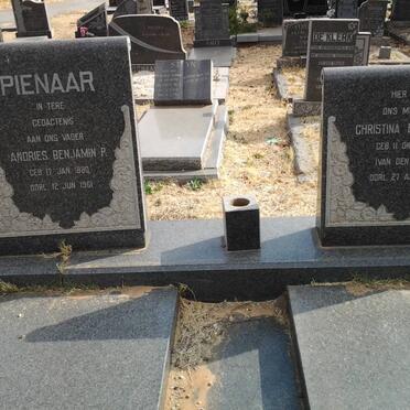 PIENAAR Andries Benjamin P. 1880-1961 &amp; Christina Elizabeth VAN DEN BERG 1883-1927