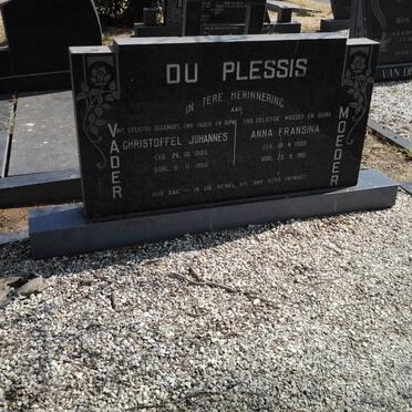 PLESSIS Christoffel Johannes, du 1905-1980 &amp; Anna Fransina 1906-1981