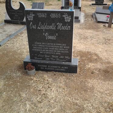 PLESSIS Yvonne Elizabeth Alma, du formerly JACOBS 1939-2009