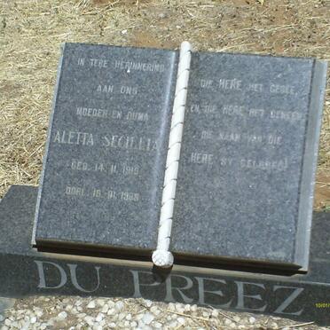 PREEZ Aletta Secillia, du 1915-1988