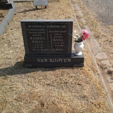 ROOYEN Andries Johan, van 1916-2000 &amp; Anna 1924-2009