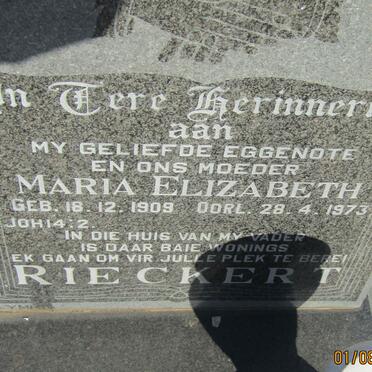 RIECKERT Maria Elizabeth 1909-1973