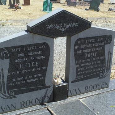 ROOYEN Roelf, van 1916-1985 &amp; Hettie 1922-1991