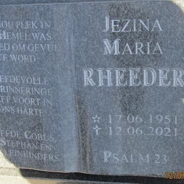 RHEEDER Jezina Maria 1951-2021