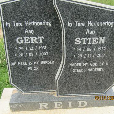 REID Gert 1931-2003 &amp; Stien 1932-2017