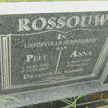 ROSSOUW Peet 1940-2007 &amp; Anna 1937-2011