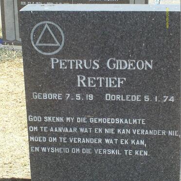 RETIEF Petrus Gideon 1919-1974