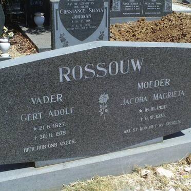 ROSSOUW Gert Adolf 1927-1979 &amp; Jacoba Magrieta 1930-1975