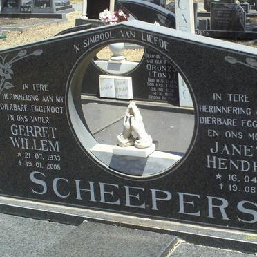 SCHEEPERS Gerret Willem 1933-2008 &amp; Janetta Hendrika 1933-1985