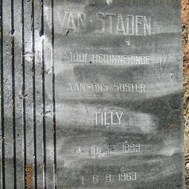 STADEN Tilly, van 1889-1963