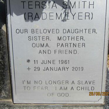 SMITH Tersia nee RADEMEYER 1961-2019