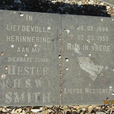 SMITH Hester H.S.W. 1884-1959