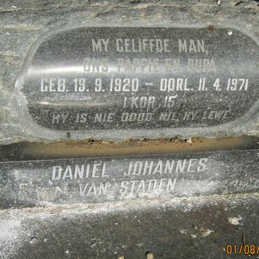 STADEN Daniel Johannes, van 1920-1971