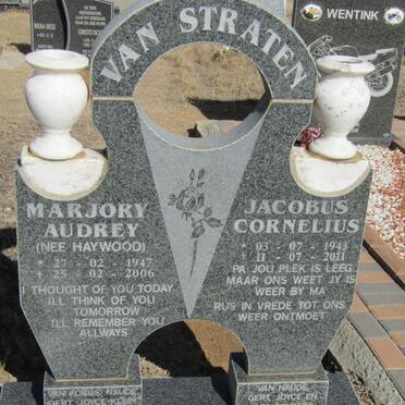 STRATEN Jacobus Cornelius, van 1943-2011 &amp; Marjory Audrey HAYWOOD 1947-2006