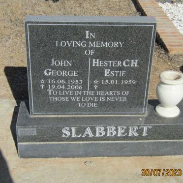 SLABBERT John George 1953-2006 &amp; Hester C.H. 1959-