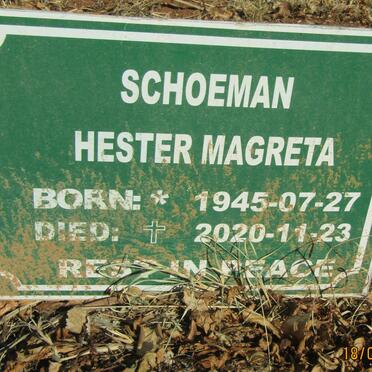 SCHOEMAN Hester Magreta 1945-2020
