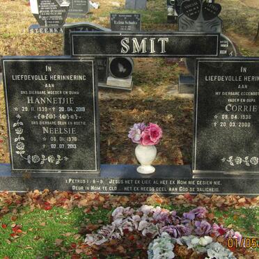 SMIT Corrie 1936-2000 &amp; Hannetjie 1939-2019 :: SMIT Neelsie 1976-2013