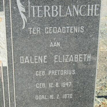 TERBLANCHE Dalene Elizabeth nee PRETORIUS 1947-1970