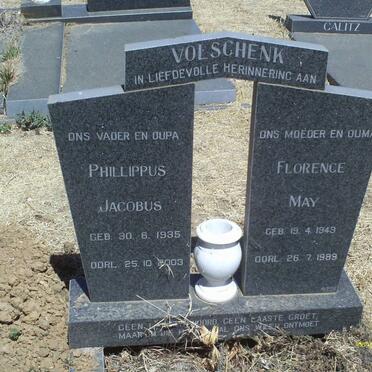 VOLSCHENK Phillippus Jacobus 1935-2003 &amp; Florence May 1943-1989