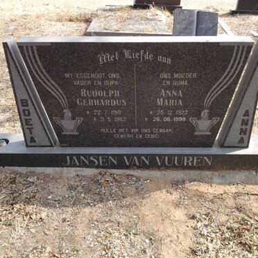 VUUREN Rudolph Gerhardus, Jansen van 1918-1982 &amp; Anna Maria 1922-1998