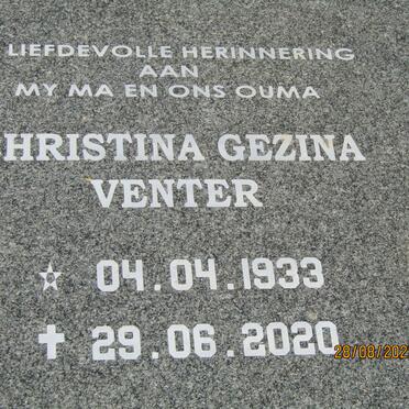 VENTER Jacob Hendrik Cornelis 1933-1988 &amp;  Christina Gezina 1933-2020 _3