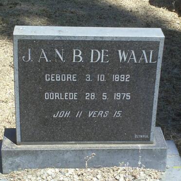 WAAL J.A.N.B., de 1892-1975