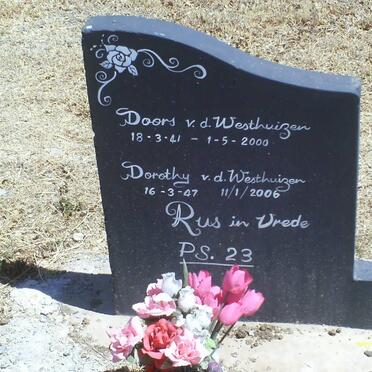WESTHUIZEN Doors, v.d. 1941-2000 &amp; Dorothy 1947-2006
