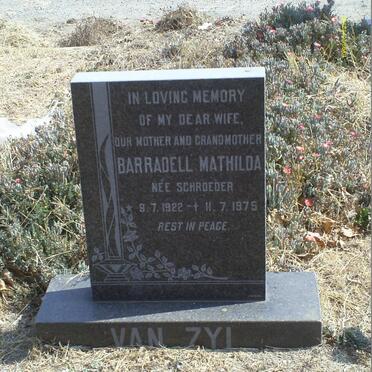 ZYL Barradell Mathilda, van nee SCHROEDER 1922-1975