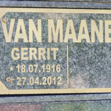 MAANEN Gerrit, van 1916-2012
