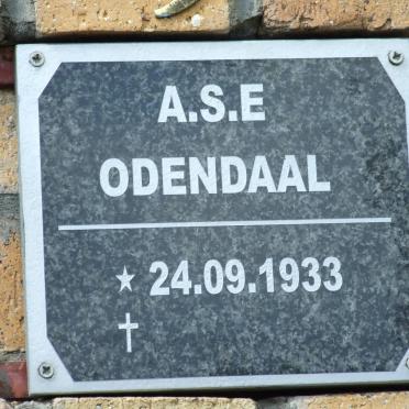 ODENDAAL A.S.E. 1933-