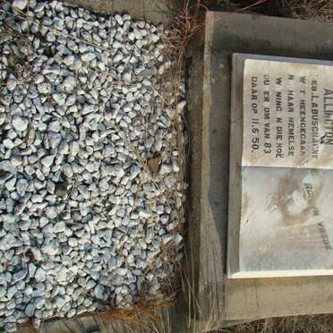 ALLINGTON Maria Sophia nee LABUSCHAGNE -1950