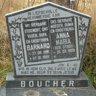 BOUCHER Barnard 1918-1998 &amp; Anna Maria STROH 1923-
