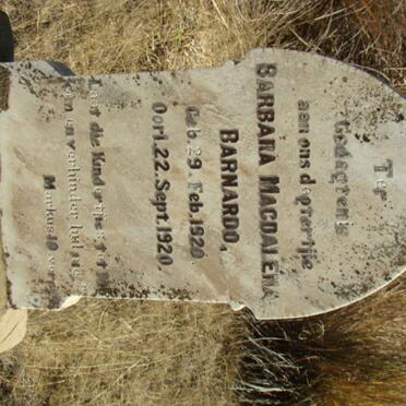 BARNARDO Barbara Magdalena 1920-1920