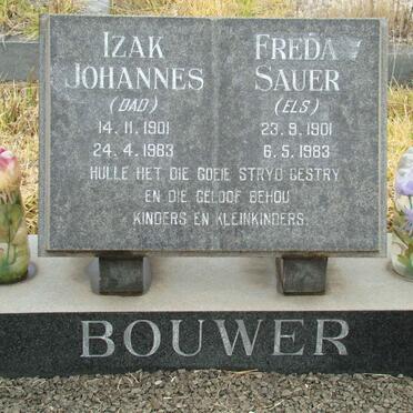 BOUWER Izak Johannes 1901-1983 &amp; Freda Sauer ELS 1901-1983