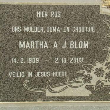 BLOM Martha A.J. 1909-2003