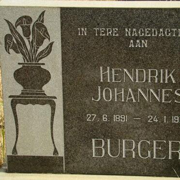 BURGER Hendrik Johannes 1891-1976