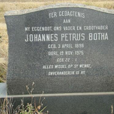 BOTHA Johannes Petrus 1896-1975