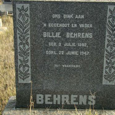 BEHRENS Billie 1892-1947