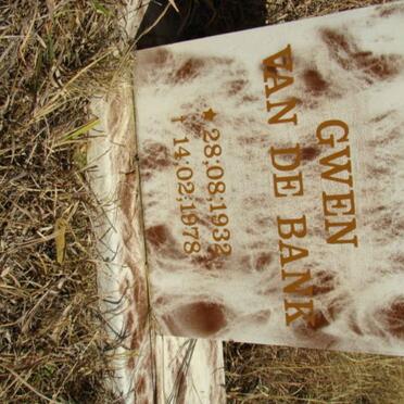 BANK Gwen, van de 1932-1978